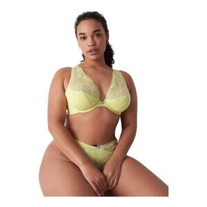 Lane Bryant CACIQUE bright sunny lime 42B lace lightly lined underwire bra nwt